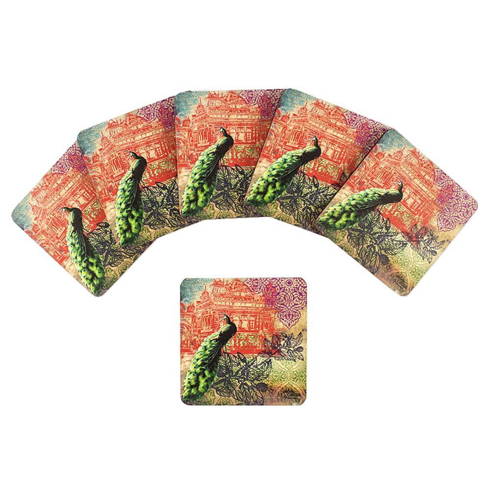 Peacock Saga MDF Coasters - (Set of 6)