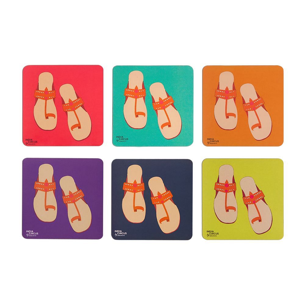 Pop-Slippers Rubber Coasters - (Set of 6)