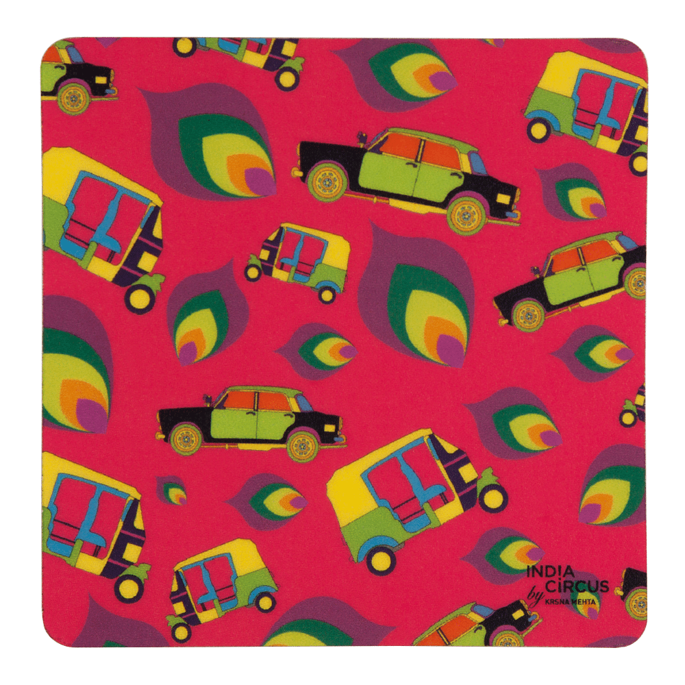 Funky Transport Rubber Coasters - (Set of 6)