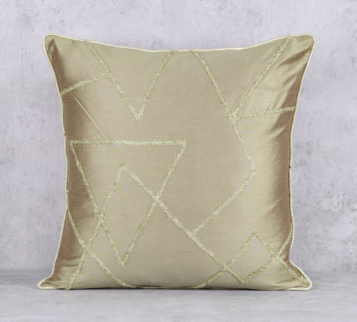 India Circus by Krsnaa Mehta Beige Gold Cushion Cover