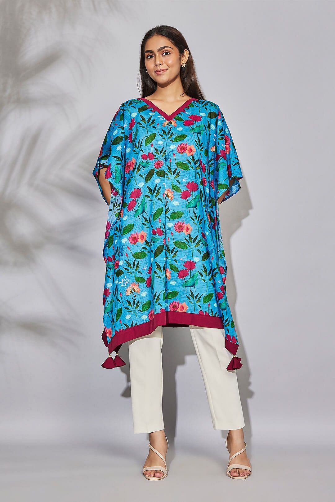 India Circus by Krsnaa Mehta Blossomy Mosaic Kaftan Kurti