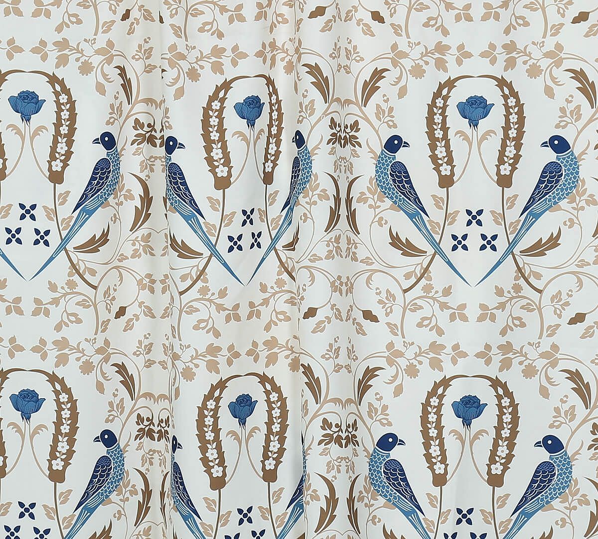 India Circus by Krsnaa Mehta Blue Parakeet Florals Fabric