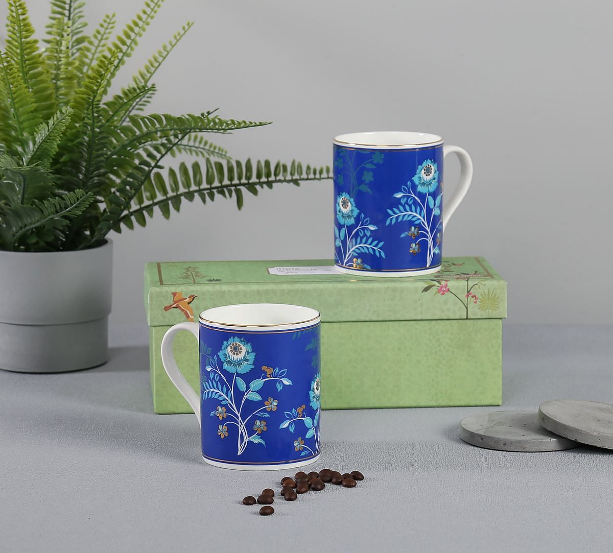 India Circus by Krsnaa Mehta Botanical Elegance Swing Mug Set of 2