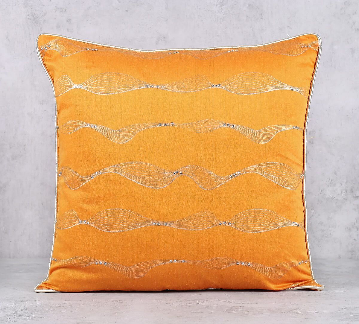 India Circus by Krsnaa Mehta Carica Foils Metallic Print  Cushion Cover