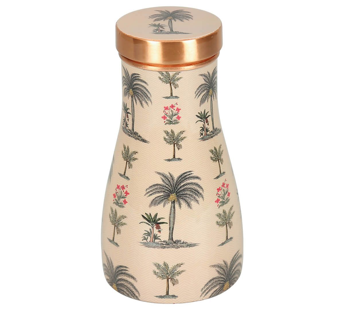 India Circus by Krsnaa Mehta Chevron Palms Bedside Copper Jar