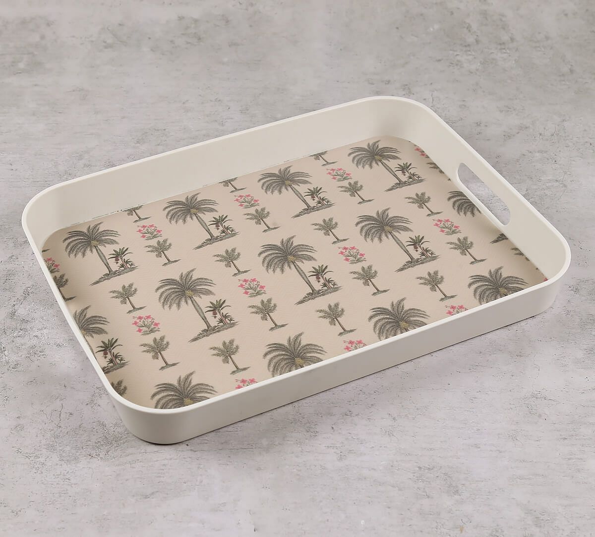 India Circus by Krsnaa Mehta Chevron Palms Rectangle Bamboo Tray