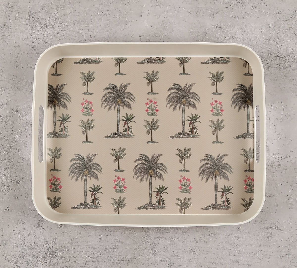 India Circus by Krsnaa Mehta Chevron Palms Rectangle Bamboo Tray