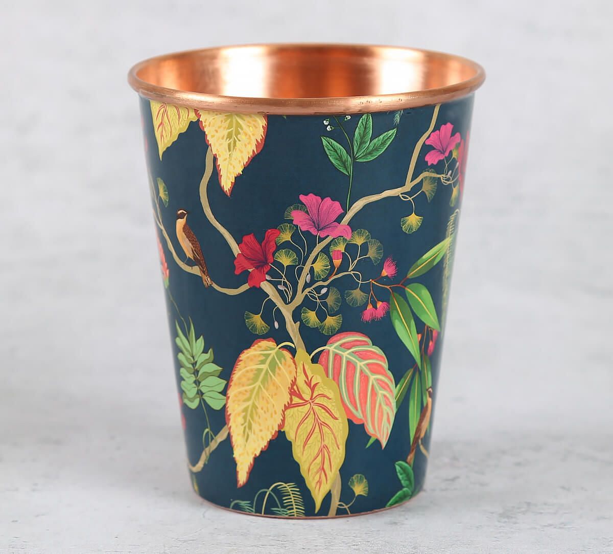 India Circus by Krsnaa Mehta Fronds and Florets Copper Tumbler Big