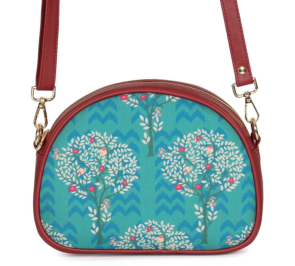 India Circus by Krsnaa Mehta Green Flutter Tree Crossbody Bag