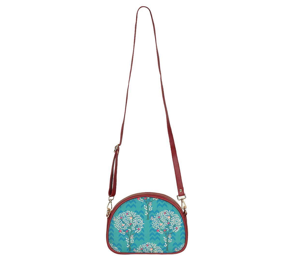 India Circus by Krsnaa Mehta Green Flutter Tree Crossbody Bag