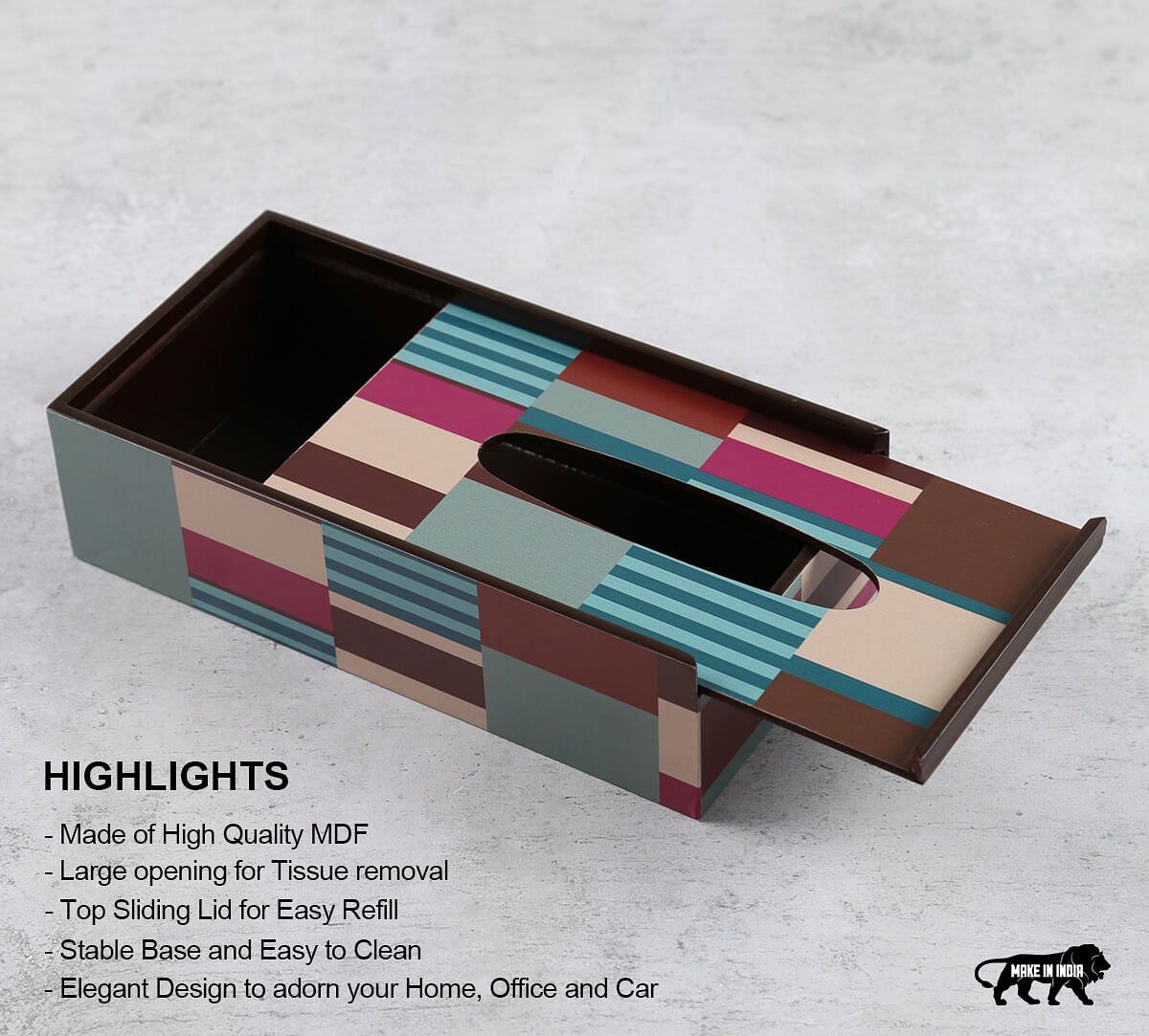 India Circus by Krsnaa Mehta Horizontal Hues Tissue Box Holder