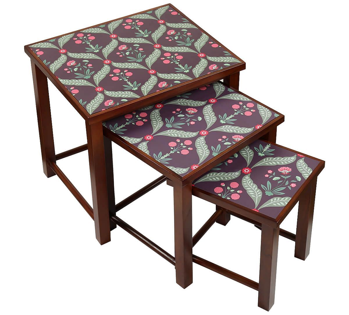 India Circus by Krsnaa Mehta Iron Blooming Dahlia Nesting Table