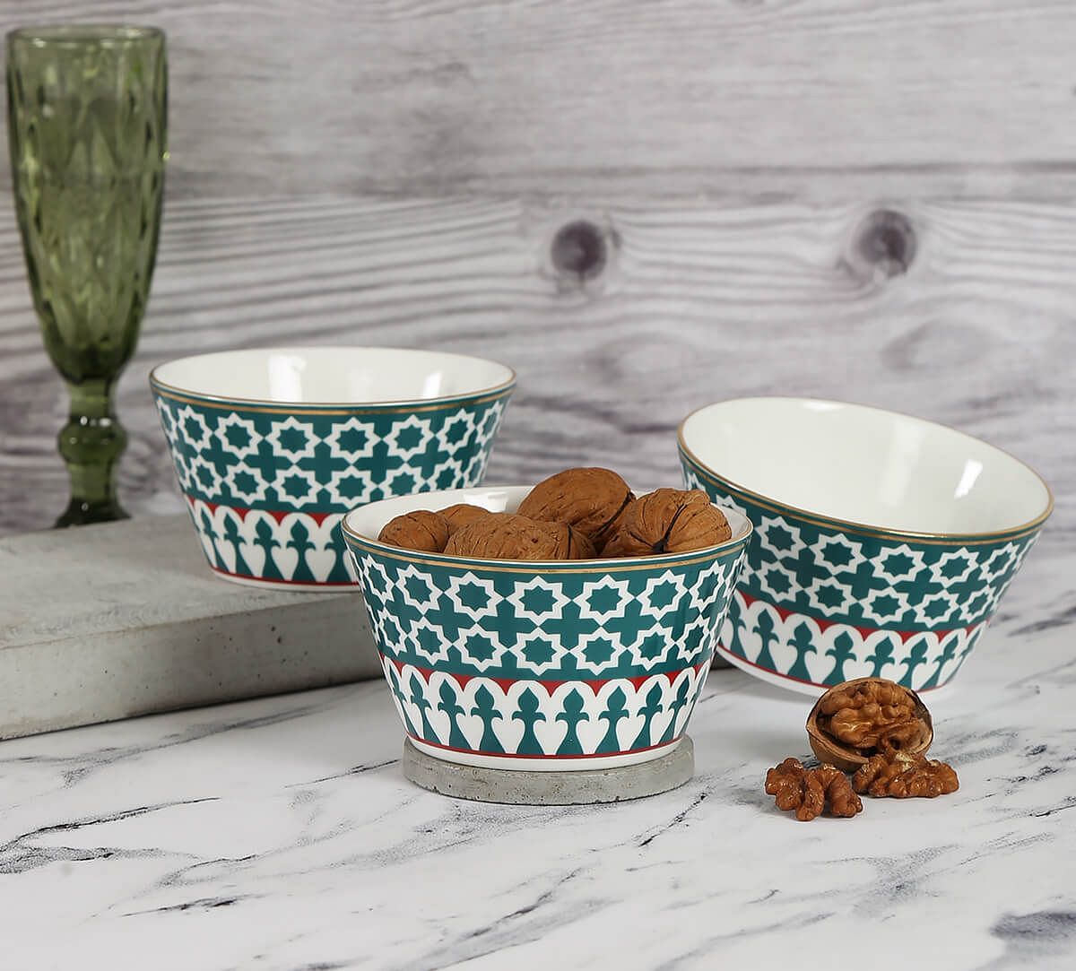 India Circus by Krsnaa Mehta Marine Opulence Nikko Bowl (Set of 3)