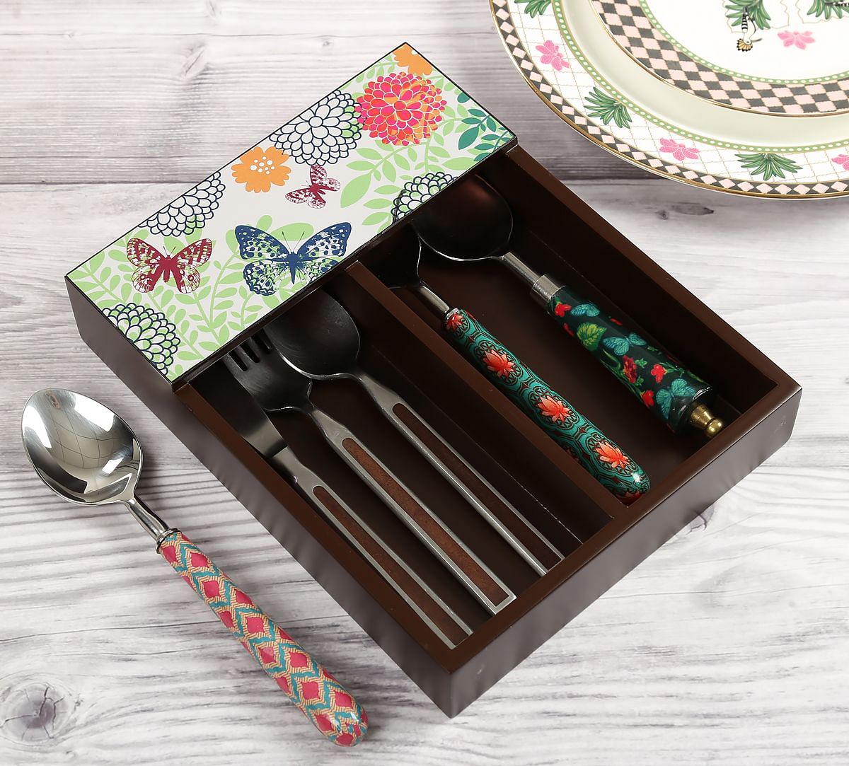 India Circus by Krsnaa Mehta Monarch's Cadence Cutlery Tray