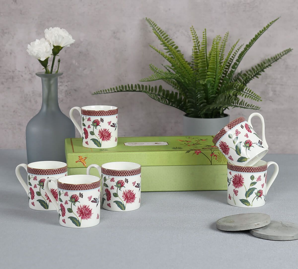 India Circus by Krsnaa Mehta Petal Perfection Melon Mug Set of 6