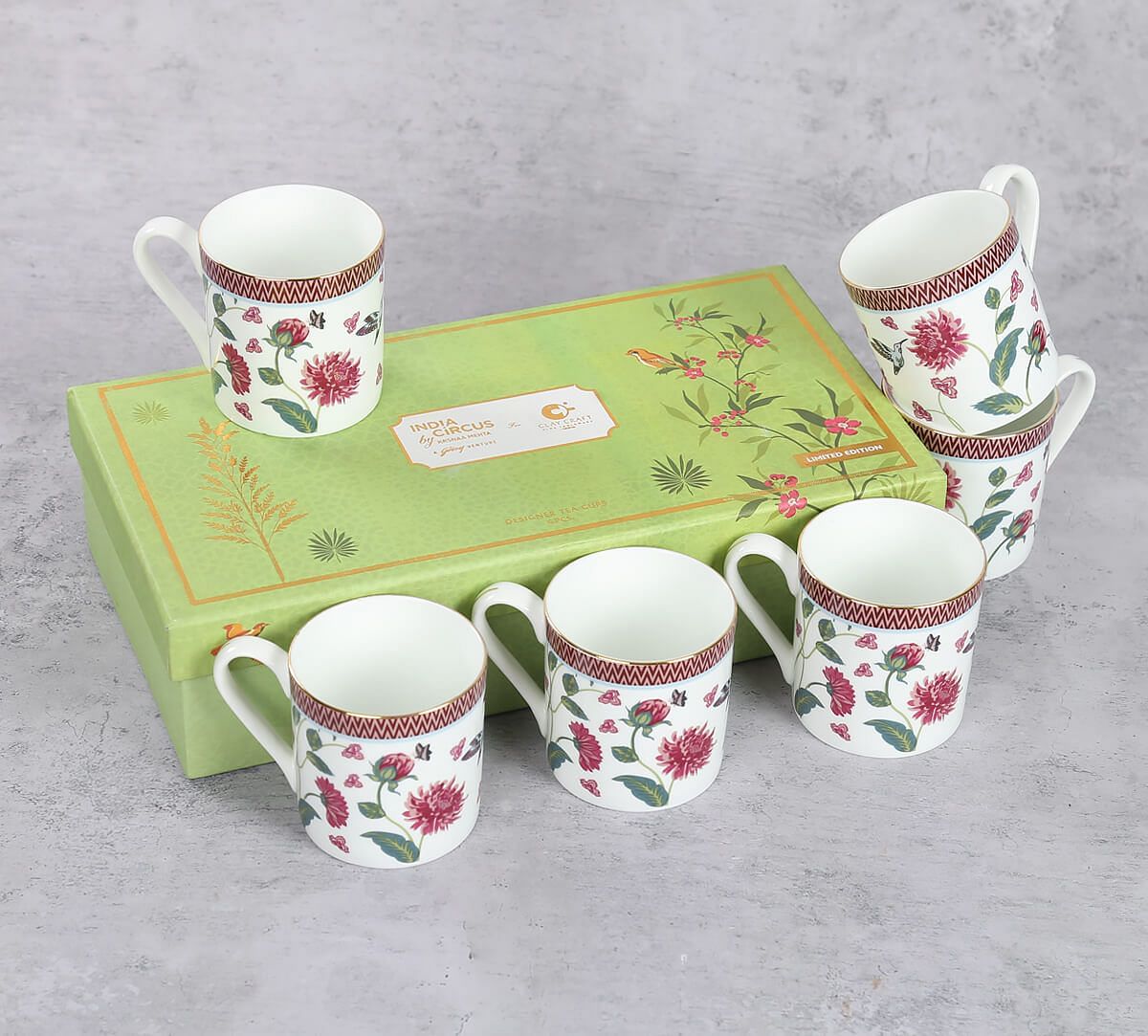 India Circus by Krsnaa Mehta Petal Perfection Melon Mug Set of 6