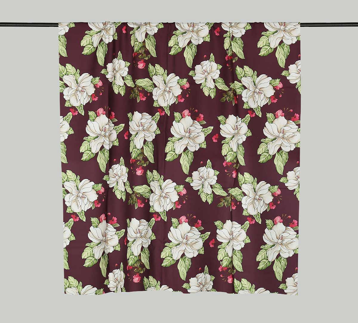 India Circus by Krsnaa Mehta White Rose Allure Walnut Fabric