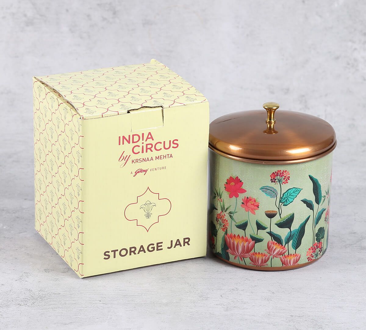 India Circus by Krsnaa Mehta Whorls of Trefoil Steel Cookie Jar