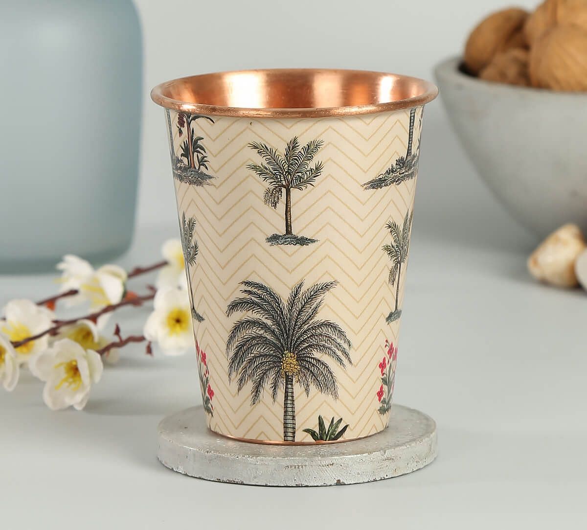 India Circus Chevron Palms Copper Tumbler