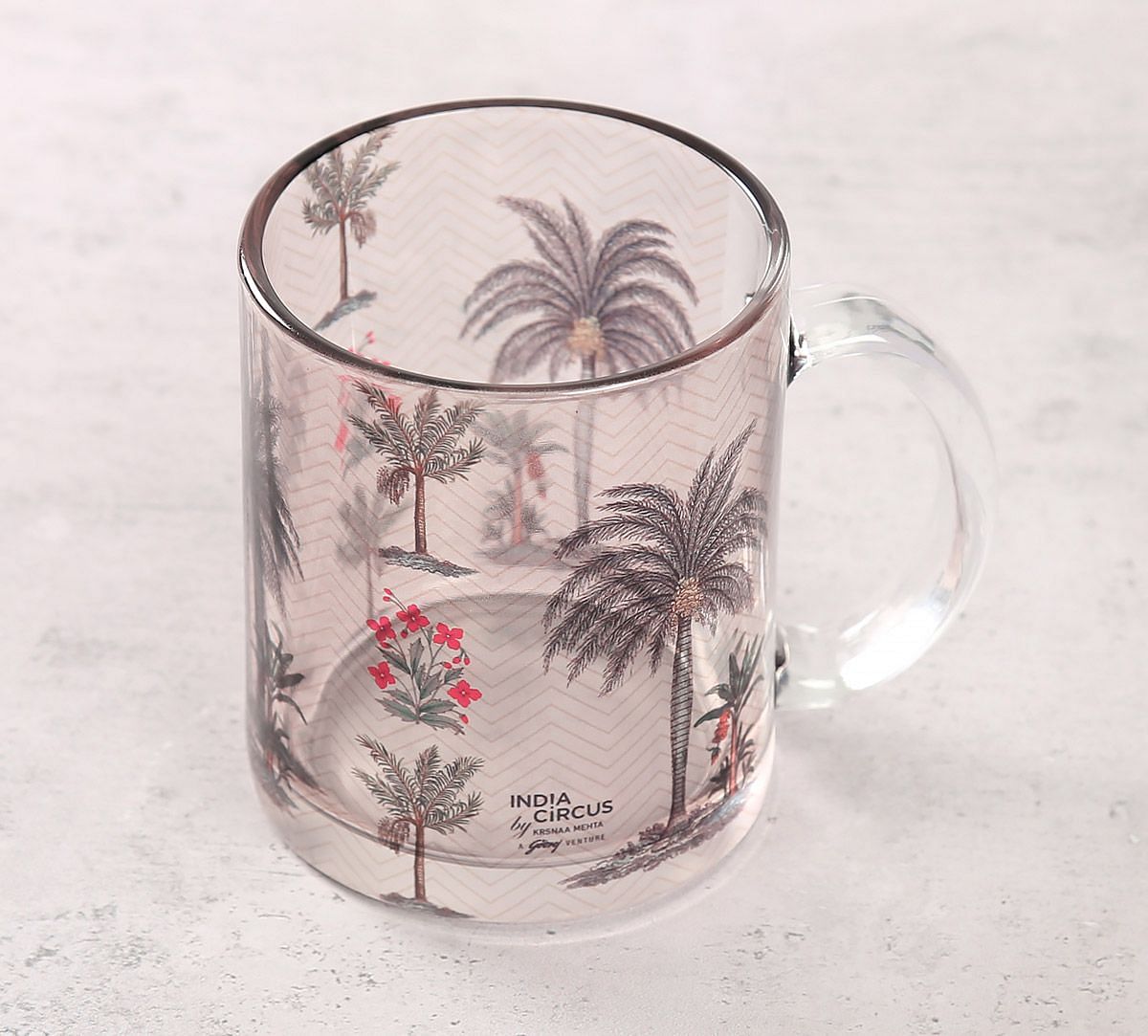 India Circus Chevron Palms Glass Mug