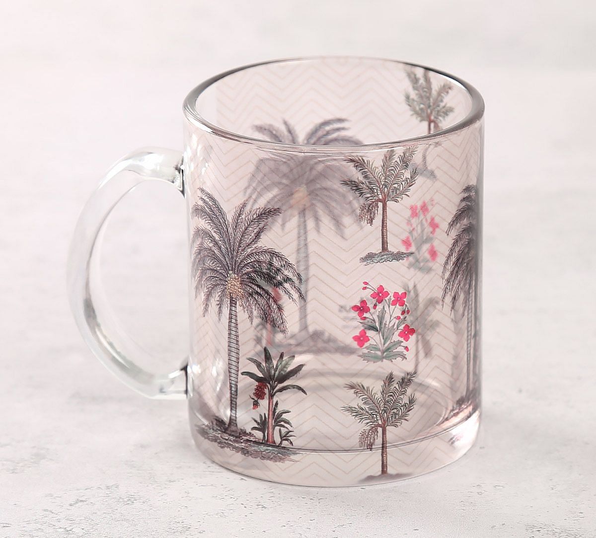 India Circus Chevron Palms Glass Mug