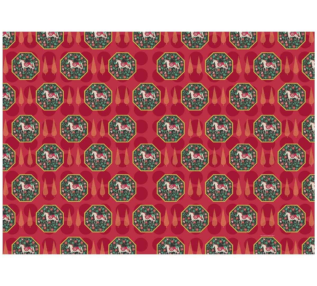 India Circus Conifer Stallion Reiteration Gift Wrapping Paper