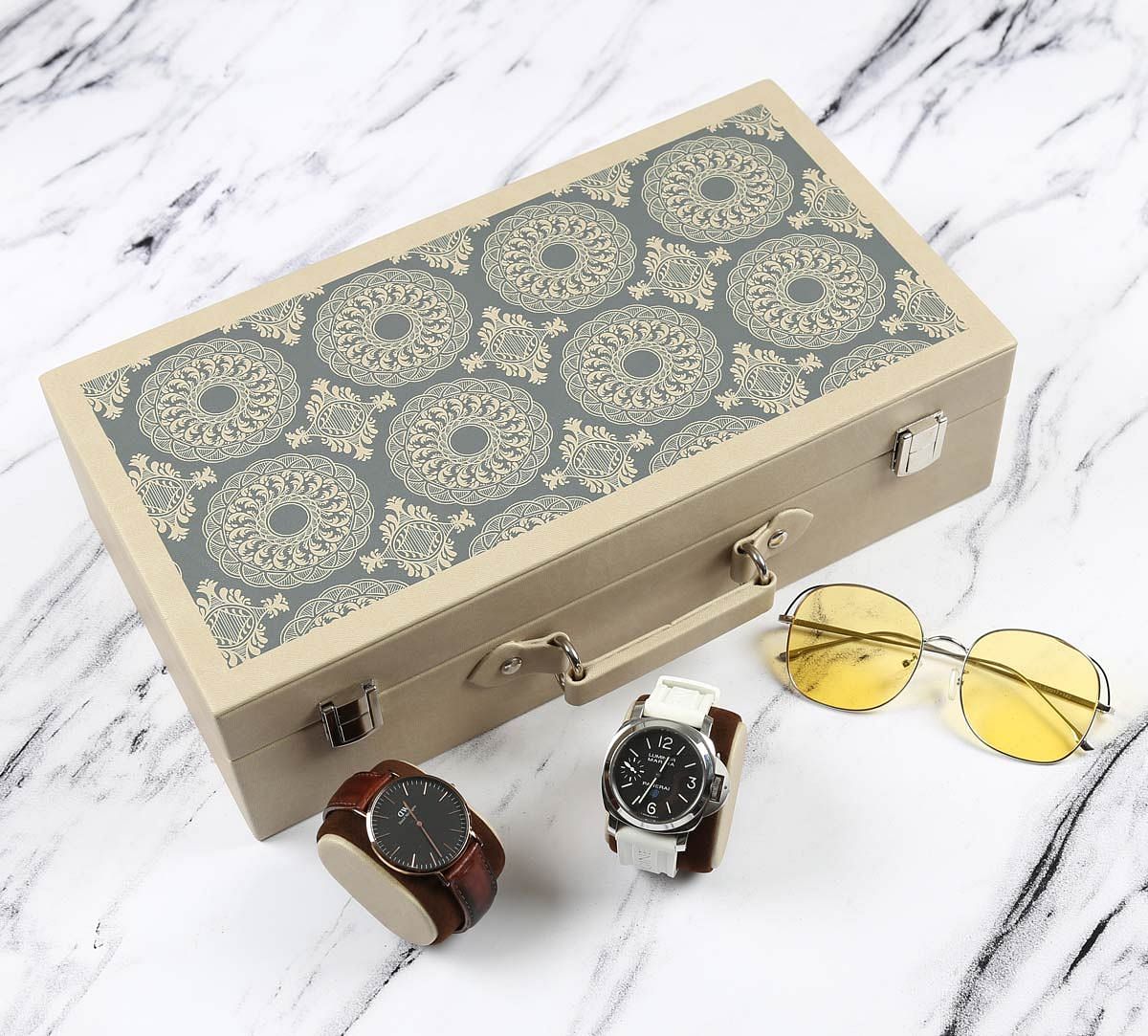 India Circus Ethnic Circles Leather Watch and Eyewear Box