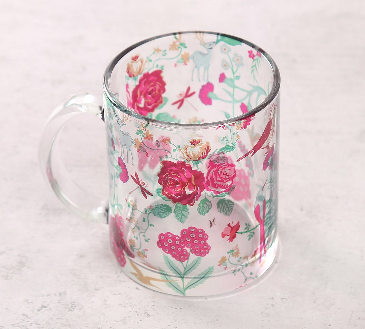 India Circus Floral Galore Glass Mug