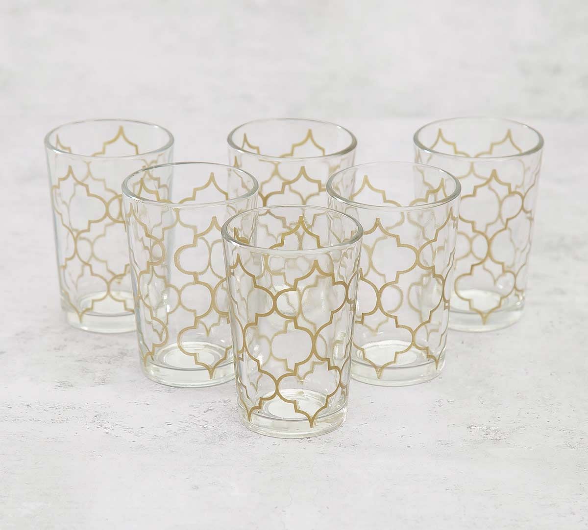 India Circus Jaunty Jali Moroccan Glasses Set of 6