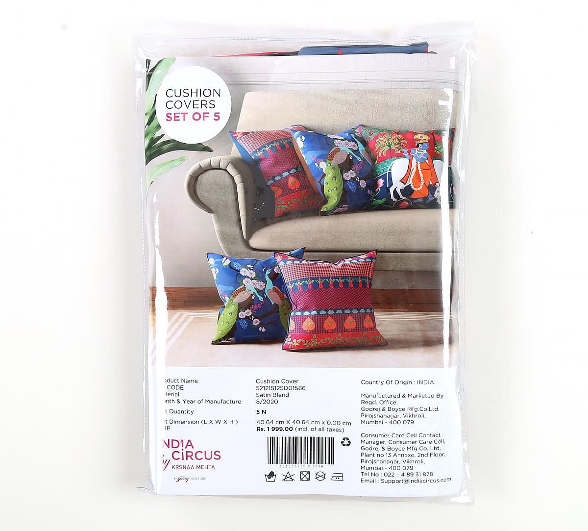 India Circus Krishna Baugh Cushion Cover Set of 5