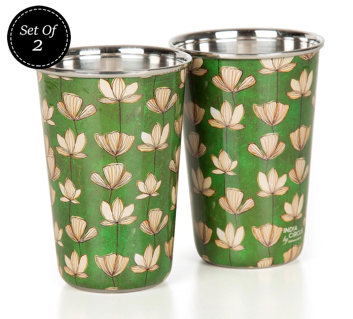 India Circus Lotus Pond Steel Tumbler Set of 2