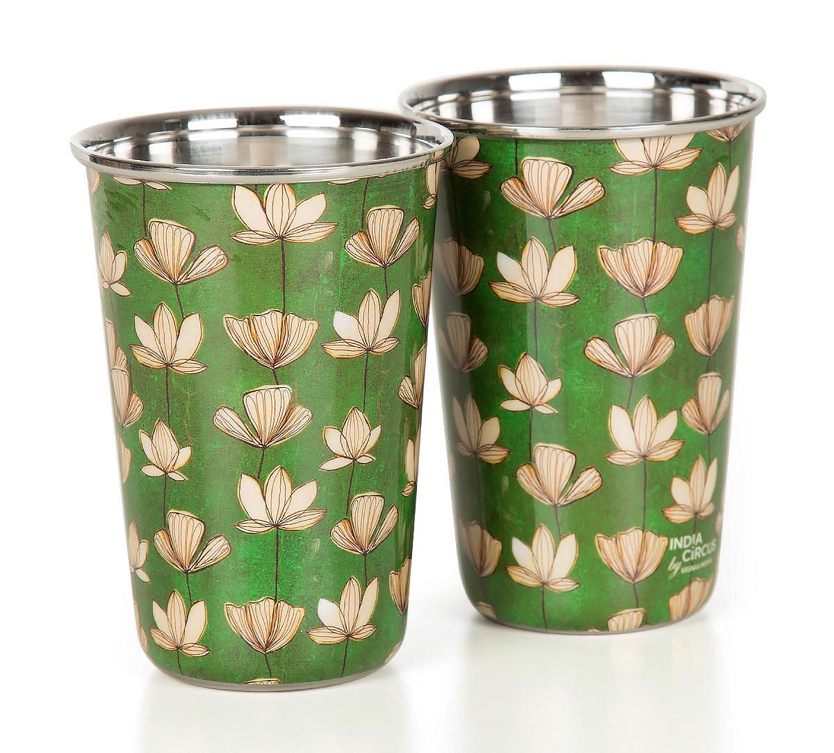 India Circus Lotus Pond Steel Tumbler Set of 2