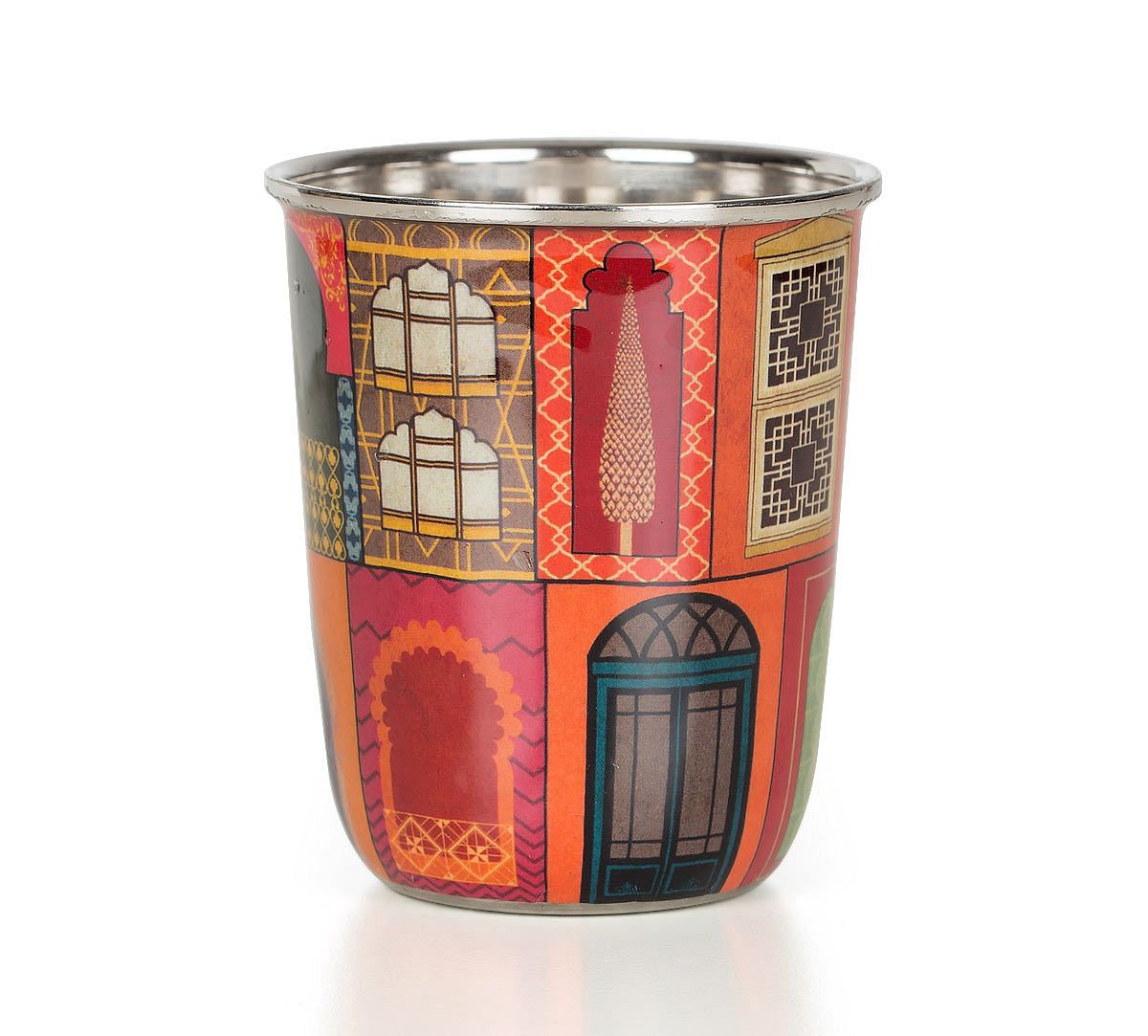 India Circus Mughal Doors Reiteration Small Steel Tumbler Set of 2