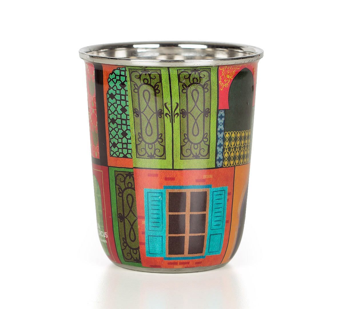 India Circus Mughal Doors Reiteration Small Steel Tumbler Set of 2