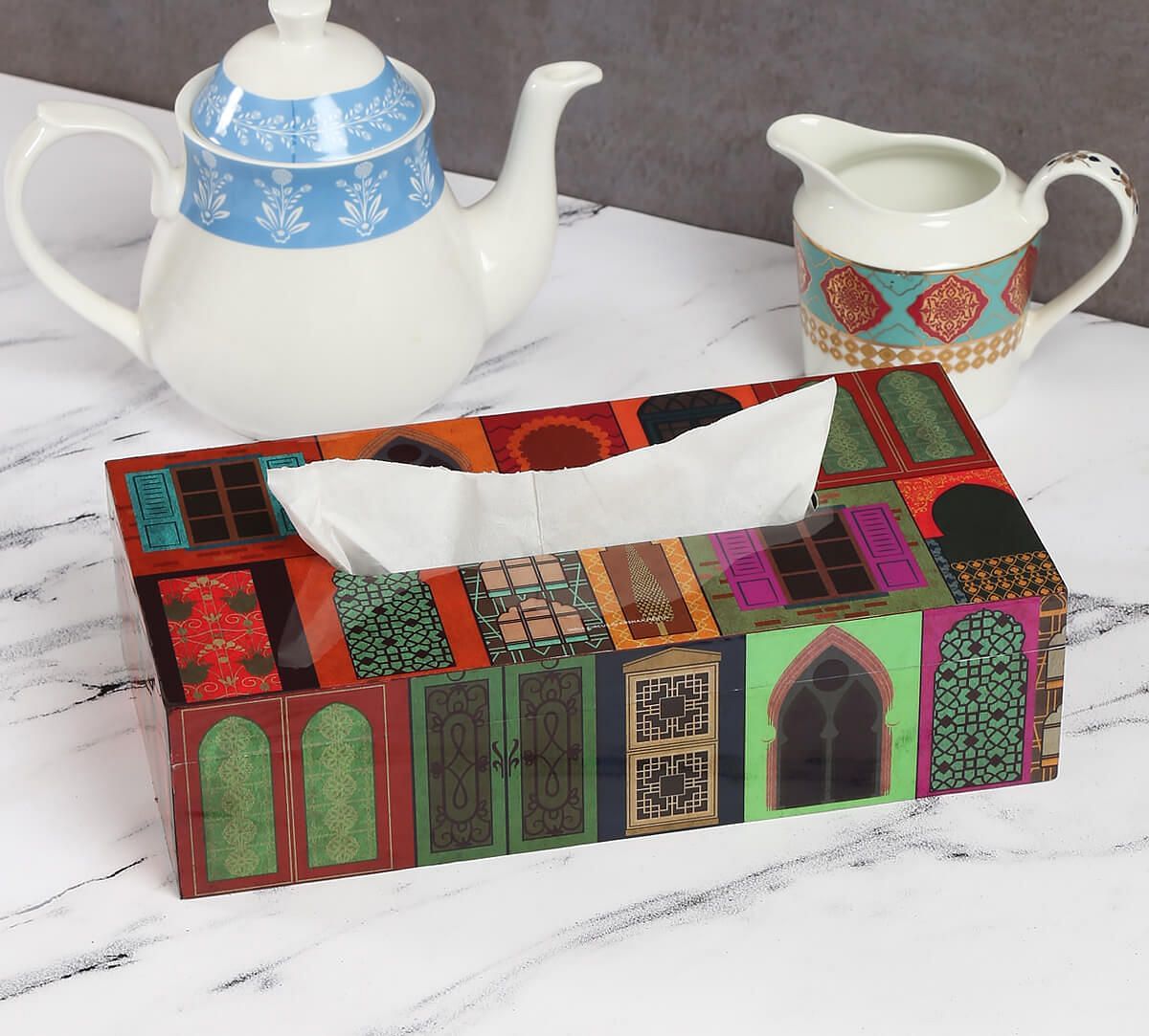 India Circus Mughal Doors Reiteration Tissue Box Holder