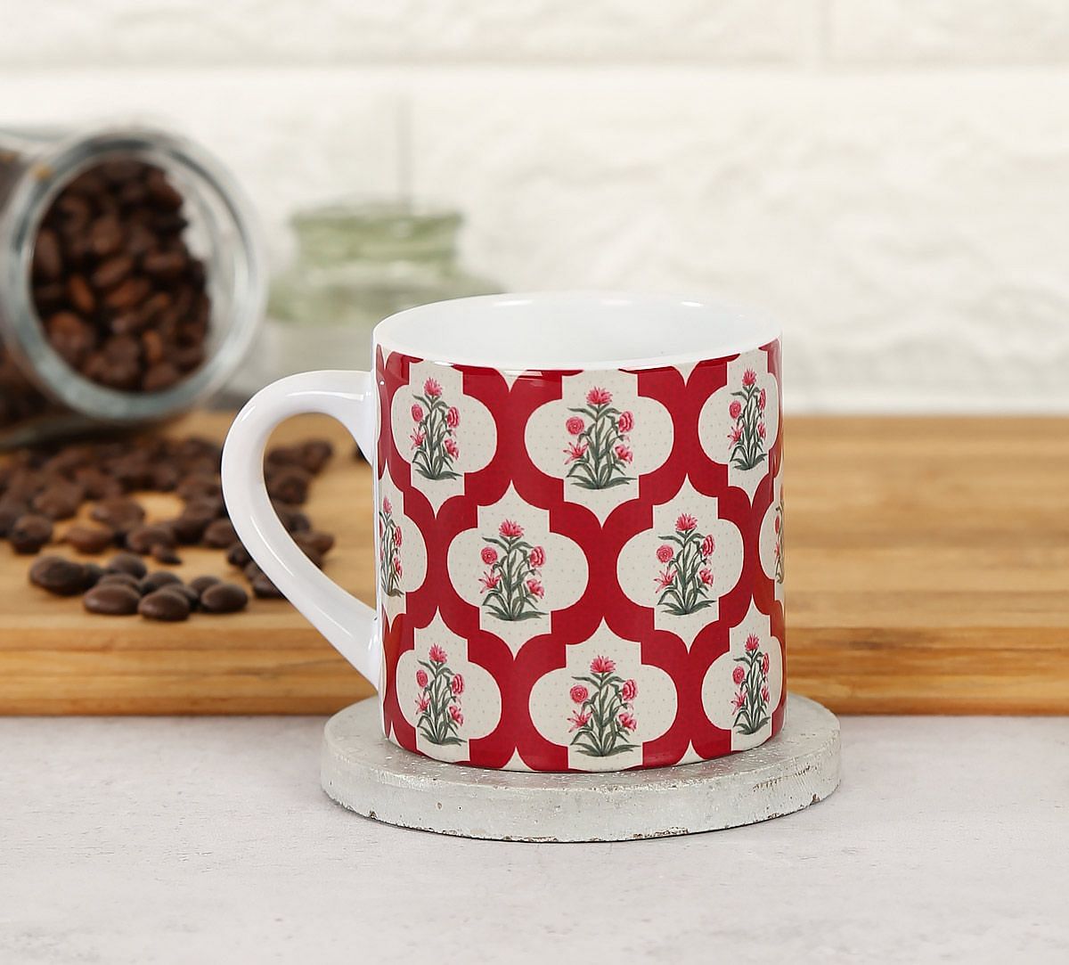 India Circus Poppy Flower Scarlet Espresso Mug