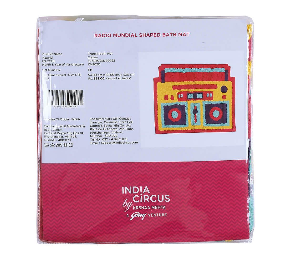 India Circus Radio Mundial Shape Bath Mat