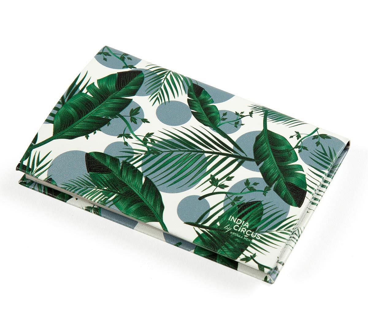 India Circus Tropical Leaves Visiting Card Holder