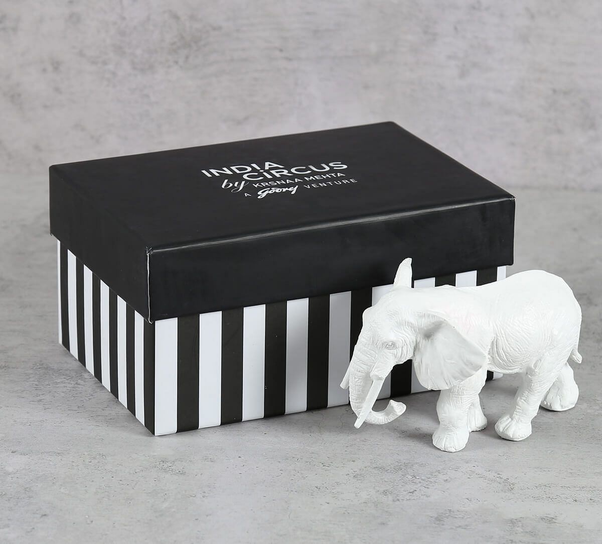 India Circus White Baby Elephant Figurine