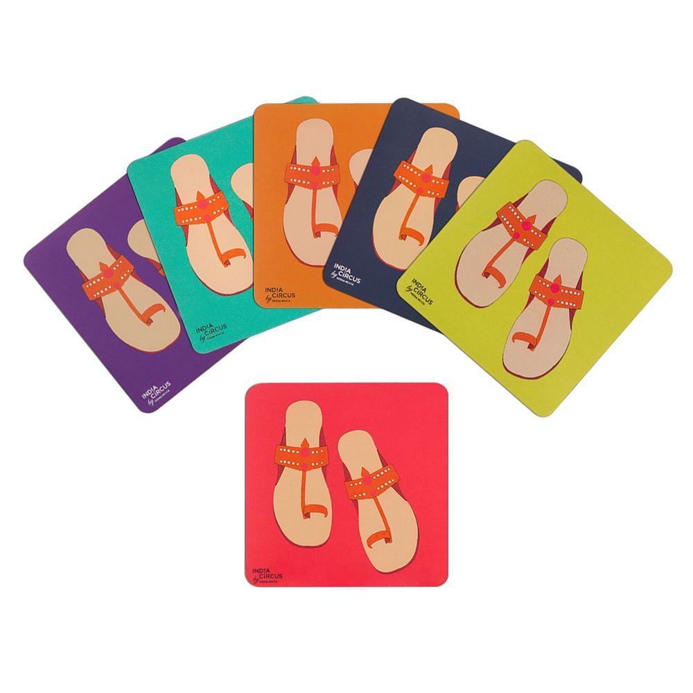 Pop-Slippers Rubber Coasters - (Set of 6)