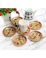 India Circus Bird Land Copper Coaster Set of 6