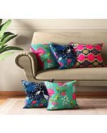 India Circus Blooms & Swans Cushion Cover Set of 5