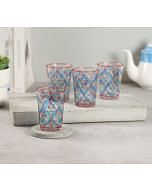 India Circus by Krsnaa Meha Blooming Dahlia Chai Glass Set of 4