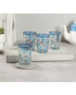 India Circus by Krsnaa Meha Grey Flock of Birds Chai Glass Set of 4