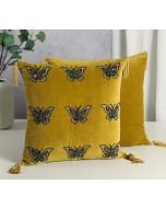 India Circus by Krsnaa Mehta Aureolin Butterfly Adorn Cushion Cover