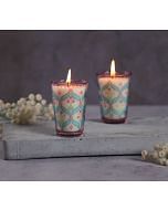 India Circus by Krsnaa Mehta Blooming Dahlia Conical Candle Votive Set of 2