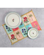 India Circus by Krsnaa Mehta Blossom Treasure Micro Velvet Table Mats Set of 6