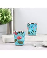 India Circus by Krsnaa Mehta Blossomy Mosaic Small Steel Tumbler Set of 2