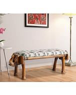 India Circus by Krsnaa Mehta Chevron Palms Wooden Animal Bench