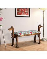 India Circus by Krsnaa Mehta Feathered Garden Wooden Animal Bench